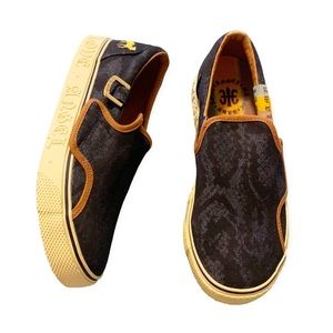 L.A.M.B . Royal Elastics Katella Tex Navy Python Slip on sneakers 6  NWOT